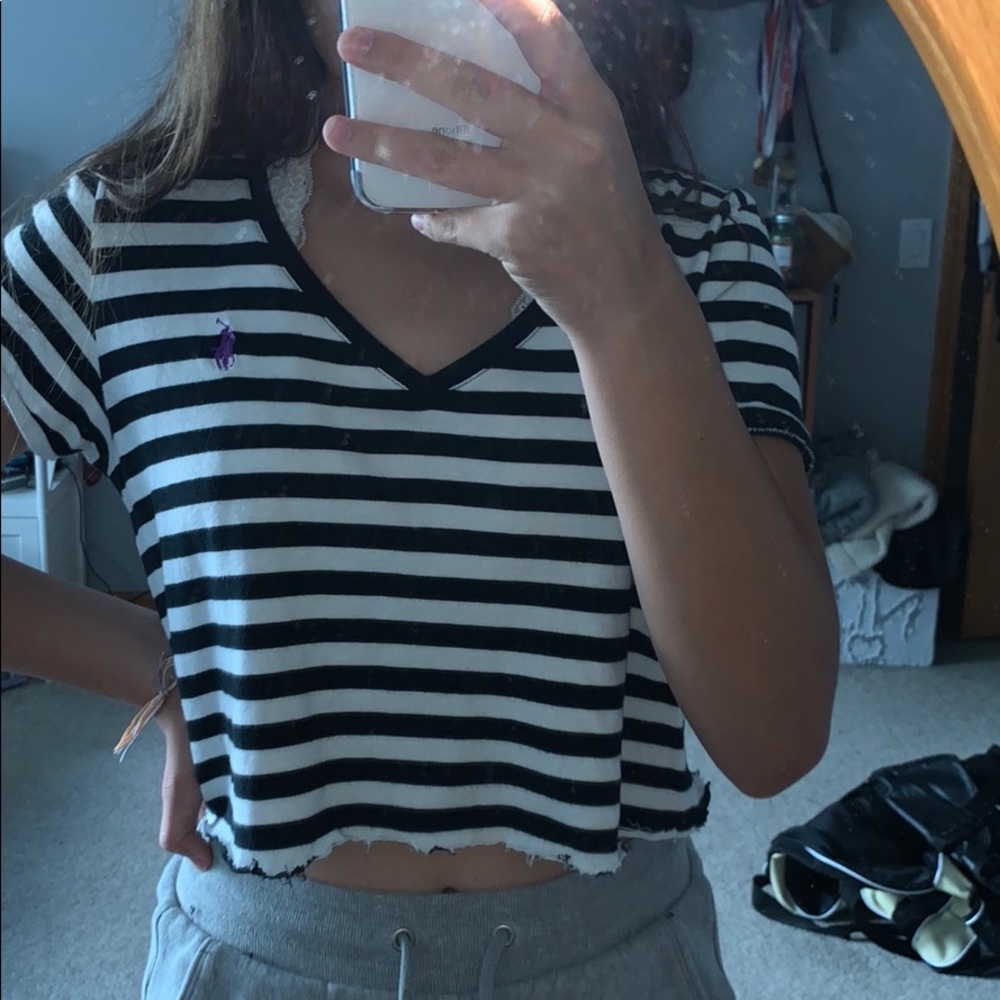 cropped ralph lauren polo tee